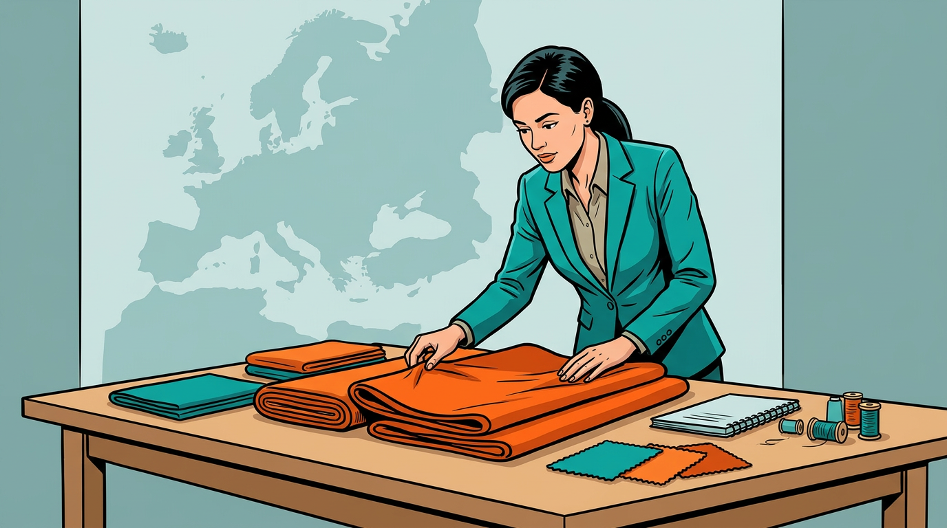 Textile supply chain connecting to European buyers via traceability links